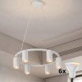 Brilagi - LED RGBW Zatemljiv lestenec na žici SELE 6xGU10/6,5W/230V 2700-6500K bela + daljinski upravljalnik