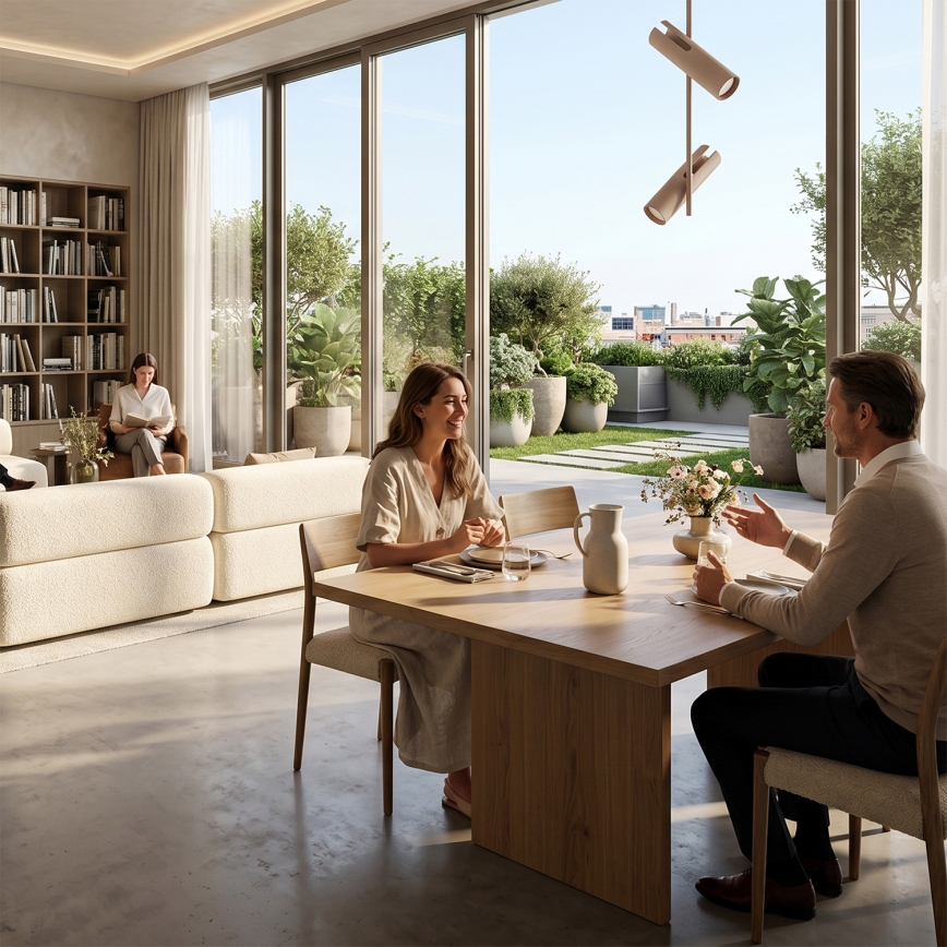 Brilagi - LED RGBW zatemljiv lestenec na palici BRANCH 2xGU10/6,5W/230V 2700-6500K bež