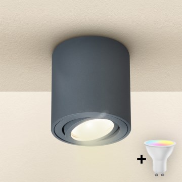 Brilagi - LED RGBW zatemljivo točkovno svetilo MIA 1xGU10/30W/230V 2700-6500K Wi-Fi 84x80 mm antracit