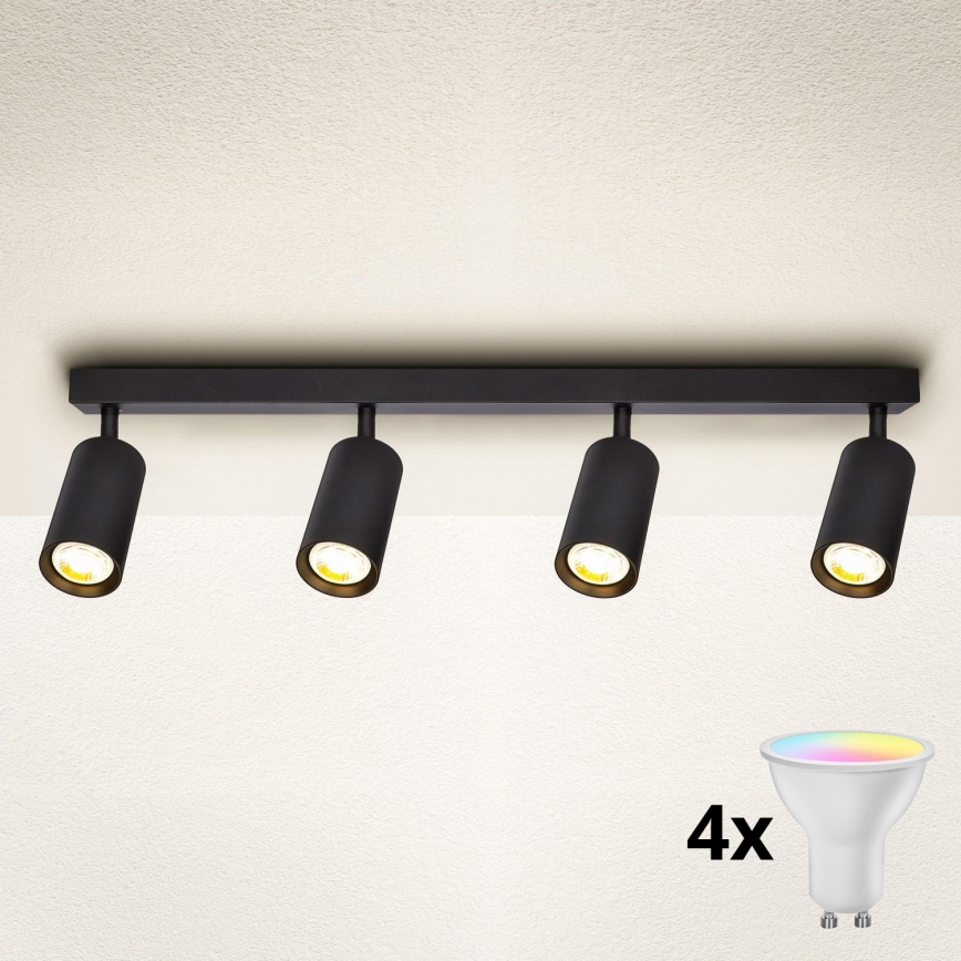 Brilagi - LED RGBW zatemljivo točkovno svetilo SELE 4xGU10/6,5W/230V 2700-6500K črna