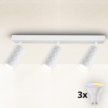 Brilagi - LED RGBW zatemljivo točkovno svetilo SELE DIAMANT 3xGU10/4,8W/230V 3000K bela + daljinski upravljalnik