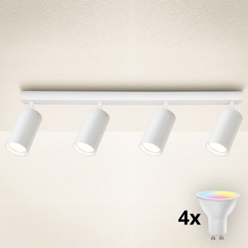 Brilagi - LED RGBW zatemljivo točkovno svetilo SELE MODERN 4xGU10/4,8W/230V 3000K bela + daljinski upravljalnik