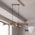 Brilagi - LED RGBW zatemnitveni lestenec na kablu SELE 6xGU10/6,5W/230V 2700-6500K bež + daljinski upravljalnik