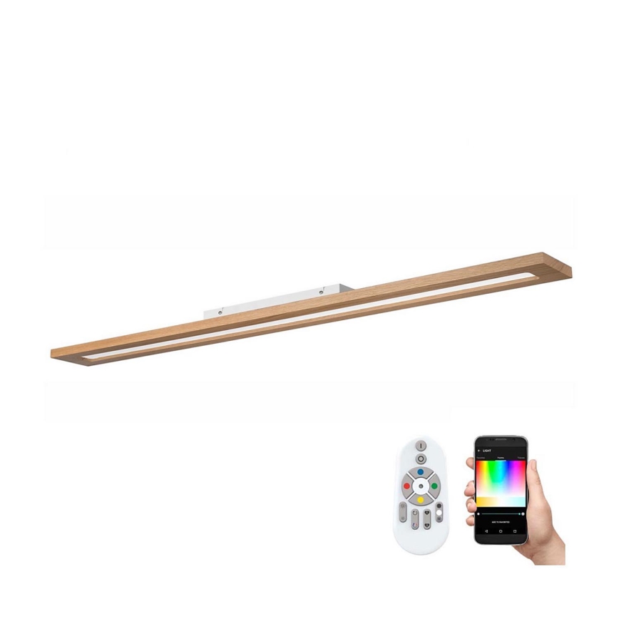 Brilagi - LED RGBW Zatemnitveni panel WOODY FRAME LED/34W/230V 11,5x123 cm 2700-6500K hrast + Daljinski upravljalnik