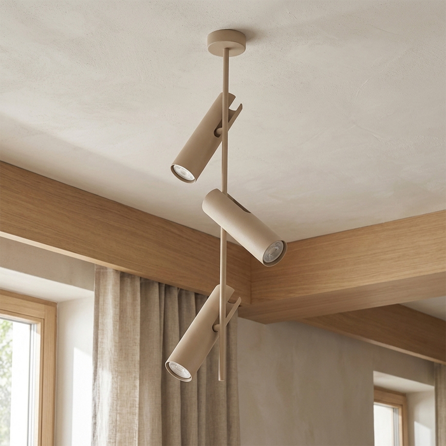 Brilagi - LED RGBW zatemljiv lestenec na drogu BRANCH 3xGU10/6,5W/230V 2700-6500K bež