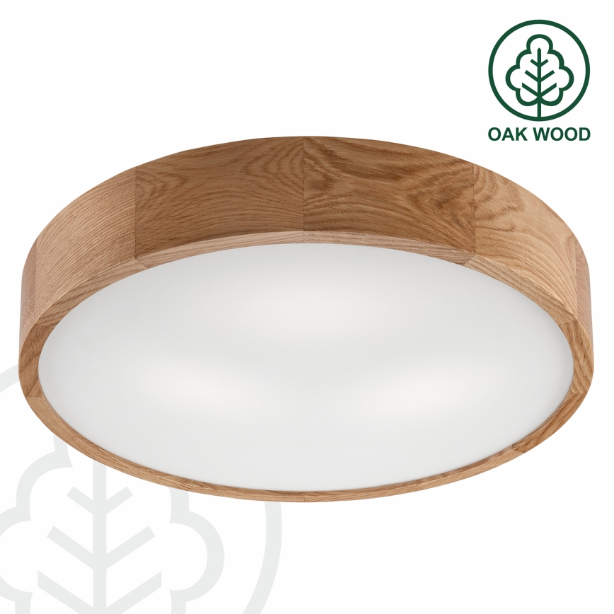 Brilagi - LED RGBW zatemnjevalno stropno svetilo CARVALHO 3xE27/15W/230V 2700-6500K Wi-Fi hrast, premer 47,5 cm