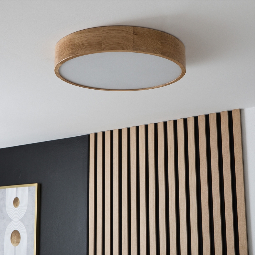 Brilagi - LED RGBW zatemnjevalno stropno svetilo CARVALHO 3xE27/9W/230V 2700-6500K Wi-Fi hrast, premer 47,5 cm