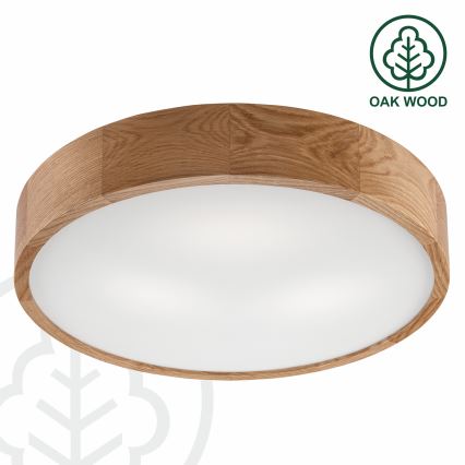 Brilagi - LED RGBW zatemnjevalno stropno svetilo CARVALHO 3xE27/9W/230V 2700-6500K Wi-Fi hrast, premer 47,5 cm