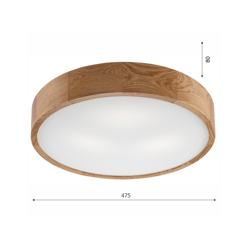 Brilagi - LED RGBW zatemnjevalno stropno svetilo CARVALHO 3xE27/9W/230V 2700-6500K Wi-Fi hrast, premer 47,5 cm