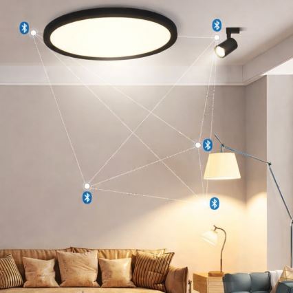 Brilagi - LED RGBW zatemnjevalna stropna svetilka VIBE LED/36W/230V 3000-6500K premer 40 cm črna + daljinski upravljalnik