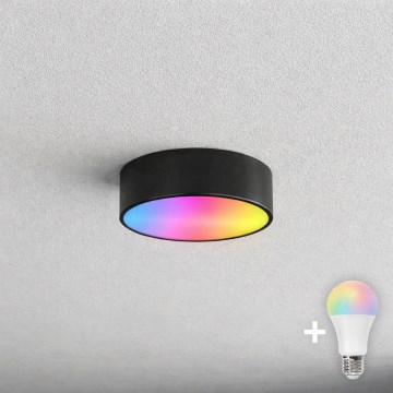BRILAGI - LED RGBW zatemnjevalna stropna svetilka za kopalnico CLARE 1xE27/12W/230V 2700-6500K Ø 20 cm IP54 črna