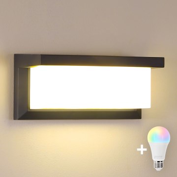 Brilagi - LED RGBW zatemnjevalna zunanja stenska svetilka BRICKY 1xE27/15W/230V 2700-6500K antracit IP54