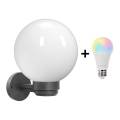 Brilagi - LED RGBW zatemnjevalna zunanja stenska svetilka HARBOR 1xE27/9W/230V 2700-6500K IP33 antracit/bela