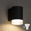 Brilagi - LED RGBW zatemnjevalna zunanja stenska svetilka MATERA 1xGU10/4,8W/230V 3000K IP54 črna + daljinski upravljalnik