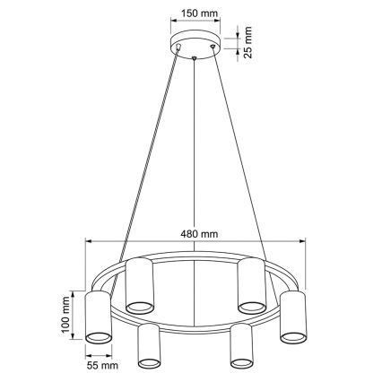 Brilagi - LED RGBW Zatemljiv lestenec na žici SELE 6xGU10/6,5W/230V 2700-6500K bela + daljinski upravljalnik