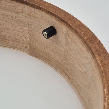 Brilagi - LED RGBW zatemnjiva stropna svetilka CARVALHO 1xE27/15W/230V 2700-6500K Wi-Fi hrast, premer 27,5 cm