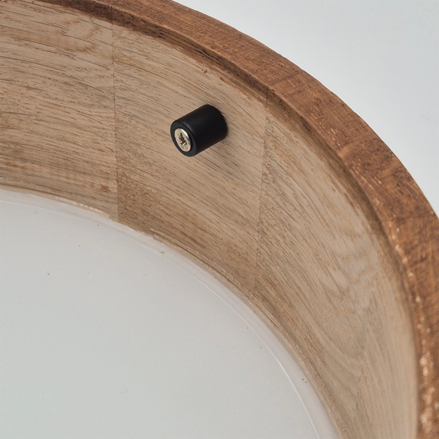 Brilagi - LED RGBW zatemnjiva stropna svetilka CARVALHO 1xE27/15W/230V 2700-6500K Wi-Fi hrast, premer 27,5 cm