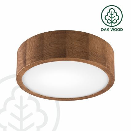 Brilagi - LED RGBW zatemnjiva stropna svetilka CARVALHO 1xE27/9W/230V 2700-6500K Wi-Fi hrast, premer 27,5 cm