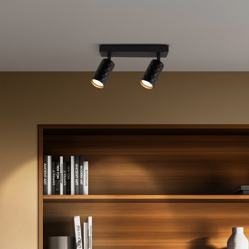 Brilagi - LED RGBW zatemnjivo točkovno svetilo SELE DIAMANT 2xGU10/4,8W/230V 3000K črna + daljinski upravljalnik
