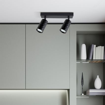 Brilagi - LED RGBW zatemnjivo točkovno svetilo SELE DIAMANT 2xGU10/6W/230V 3000K črna + daljinski upravljalnik