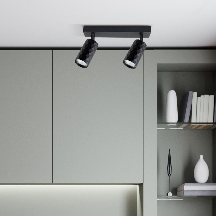 Brilagi - LED RGBW zatemnjivo točkovno svetilo SELE DIAMANT 2xGU10/6W/230V 3000K črna + daljinski upravljalnik