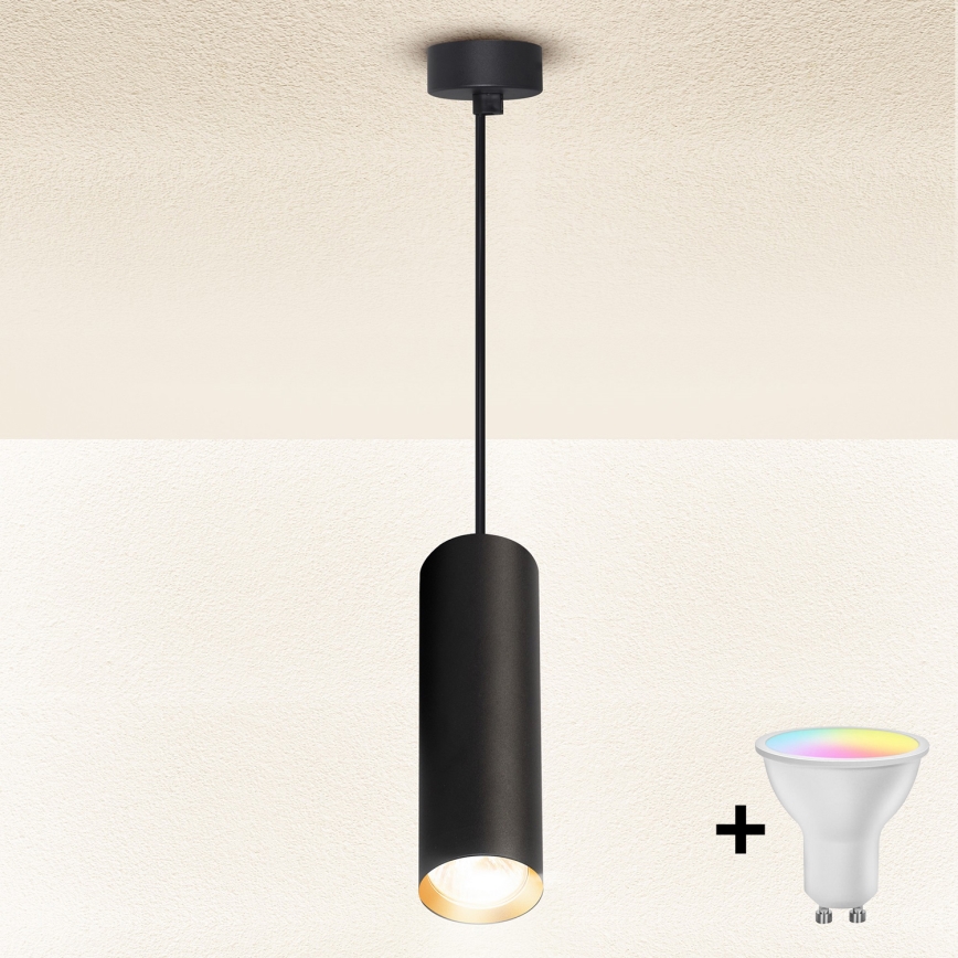 Brilagi - LED RGBW zatemnjiv lestenec na kablu SELE 1xGU10/6,5W/230V 2700-6500K črna/zlata