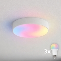 BRILAGI - LED RGBW zatemnjiva kopalniška stropna svetilka CLARE 3xE27/12W/230V 2700-6500K, premer 40 cm, IP54, Wi-Fi, bela