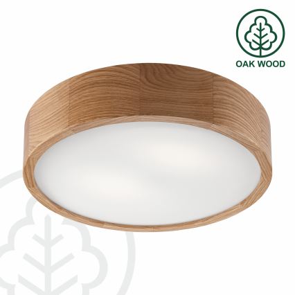 Brilagi - LED RGBW stropna svetilka CARVALHO z zatemnitvijo 2xE27/15W/230V 2700-6500K Wi-Fi hrast premer 37,5 cm