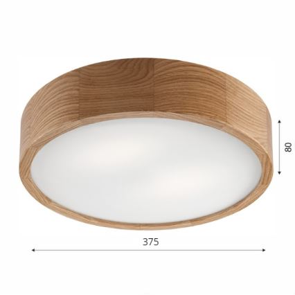 Brilagi - LED RGBW stropna svetilka CARVALHO z zatemnitvijo 2xE27/15W/230V 2700-6500K Wi-Fi hrast premer 37,5 cm
