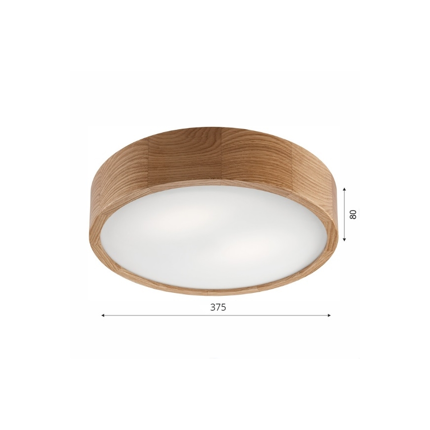 Brilagi - LED RGBW stropna svetilka CARVALHO z zatemnitvijo 2xE27/15W/230V 2700-6500K Wi-Fi hrast premer 37,5 cm