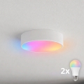BRILAGI - LED RGBW zatemnjiva stropna svetilka CLARE 2xE27/12W/230V 2700-6500K premer 30 cm bela