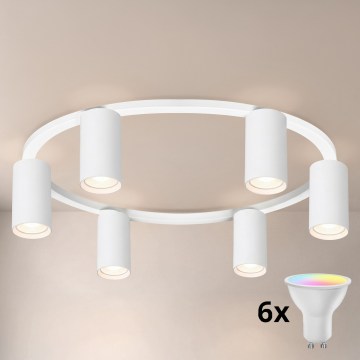 Brilagi - LED RGBW zatemnjiva stropna svetilka SELE 6xGU10/6,5W/230V 2700-6500K bela + daljinski upravljalnik