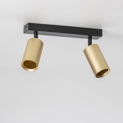 Brilagi - LED RGBW točkovna svetilka SELE GOLDEN z možnostjo zatemnitve 2xGU10/4,8W/230V 3000K črna/zlata + daljinski upravljalnik
