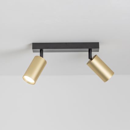 Brilagi - LED RGBW točkovna svetilka SELE GOLDEN z možnostjo zatemnitve 2xGU10/4,8W/230V 3000K črna/zlata + daljinski upravljalnik