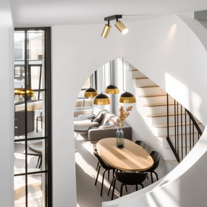 Brilagi - LED RGBW točkovna svetilka SELE GOLDEN z možnostjo zatemnitve 2xGU10/6W/230V 3000K črna/zlata + daljinski upravljalnik