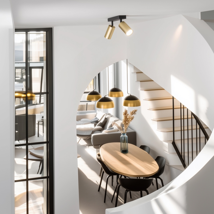 Brilagi - LED RGBW točkovna svetilka SELE GOLDEN z možnostjo zatemnitve 2xGU10/6W/230V 3000K črna/zlata + daljinski upravljalnik