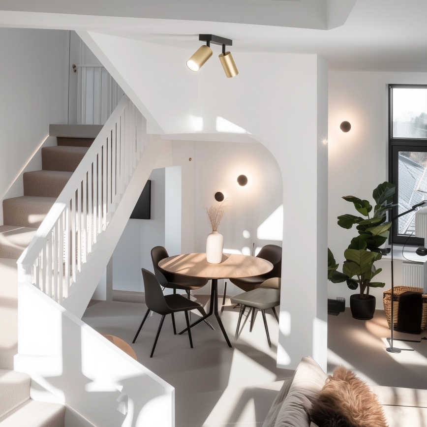 Brilagi - LED RGBW točkovna svetilka SELE GOLDEN z možnostjo zatemnitve 2xGU10/6W/230V 3000K črna/zlata + daljinski upravljalnik