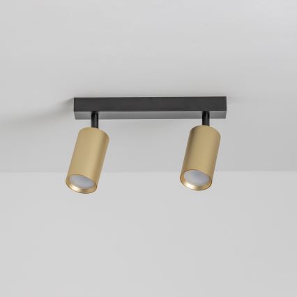 Brilagi - LED RGBW točkovna svetilka SELE GOLDEN z možnostjo zatemnitve 2xGU10/6W/230V 3000K črna/zlata + daljinski upravljalnik