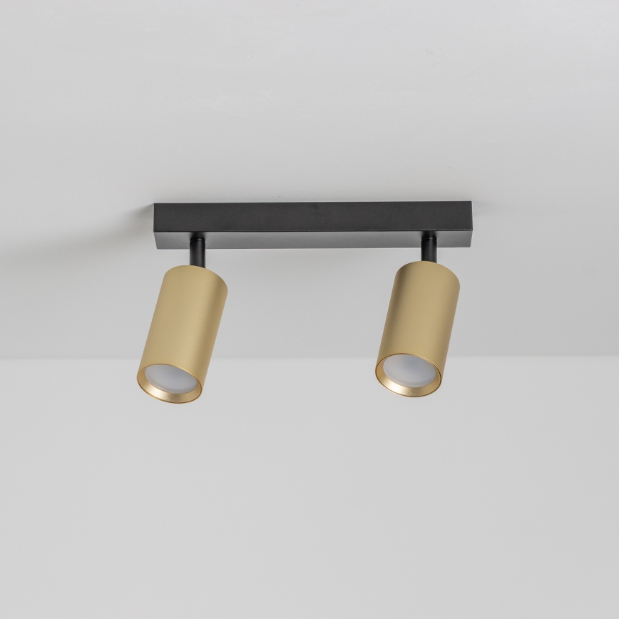 Brilagi - LED RGBW točkovna svetilka SELE GOLDEN z možnostjo zatemnitve 2xGU10/6W/230V 3000K črna/zlata + daljinski upravljalnik