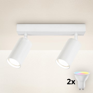 Brilagi - LED RGBW zatemnjiva točkovna svetilka SELE MODERN 2xGU10/6W/230V 3000K bela + daljinski upravljalnik
