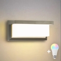 Brilagi - LED RGBW zatemnjiva zunanja stenska svetilka BRICKY 1xE27/9W/230V 2700-6500K IP54 siva