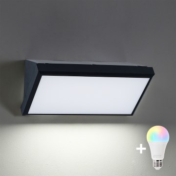 Brilagi - LED RGBW zatemnjiva zunanja stenska svetilka TRIANGLE 1xE27/9W/230V 2700-6500K IP65 črna