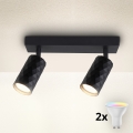 Brilagi - LED RGBW zatemnjivo točkovno svetilo SELE DIAMANT 2xGU10/4,8W/230V 3000K črna + daljinski upravljalnik
