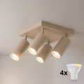 Brilagi - LED RGBW zatemnjivo točkovno svetilo SELE SQUARE 4xGU10/6,5W/230V 2700-6500K bež