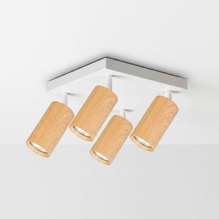 Brilagi - LED RGBW zatemnljivo točkovno svetilo SELE SQUARE 4xGU10/6,5W/230V 2700-6500K bela/dekor hrasta