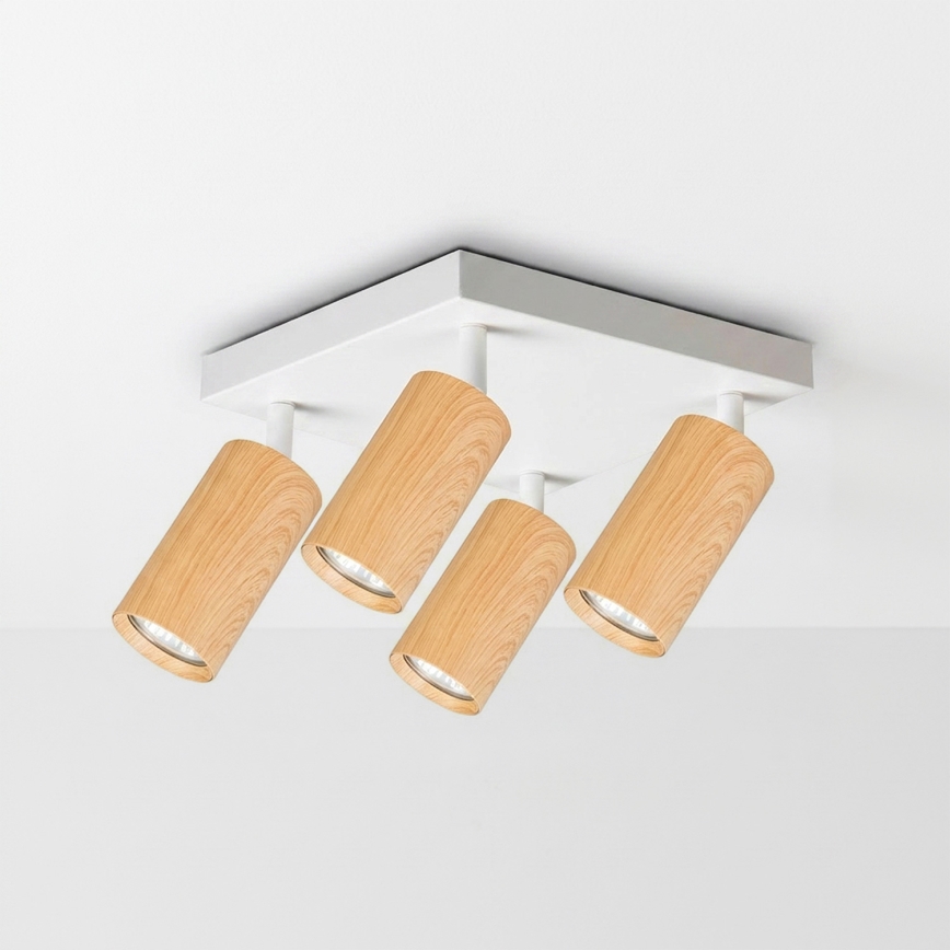 Brilagi - LED RGBW zatemnljivo točkovno svetilo SELE SQUARE 4xGU10/6,5W/230V 2700-6500K bela/dekor hrasta