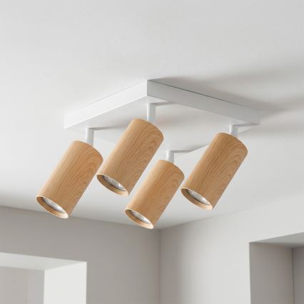 Brilagi - LED RGBW zatemnljivo točkovno svetilo SELE SQUARE 4xGU10/6,5W/230V 2700-6500K bela/dekor hrasta