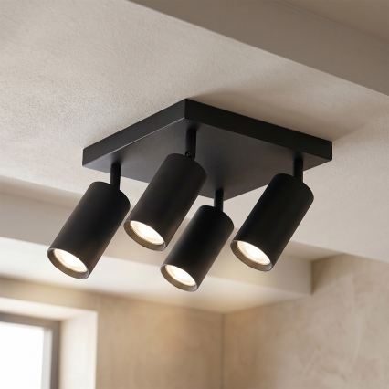 Brilagi - LED RGBW Zatemnljivo točkovno svetilo SELE SQUARE 4xGU10/6,5W/230V 2700-6500K črna