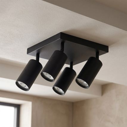 Brilagi - LED RGBW Zatemnljivo točkovno svetilo SELE SQUARE 4xGU10/6,5W/230V 2700-6500K črna