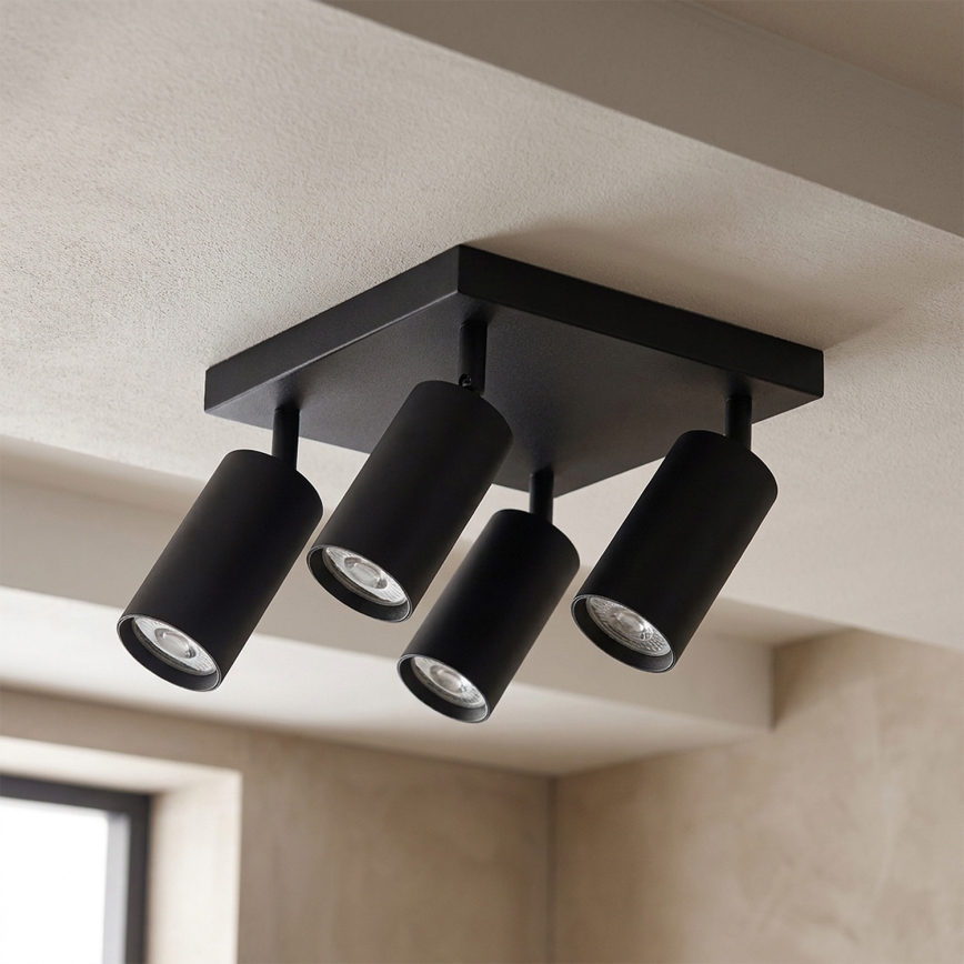 Brilagi - LED RGBW Zatemnljivo točkovno svetilo SELE SQUARE 4xGU10/6,5W/230V 2700-6500K črna